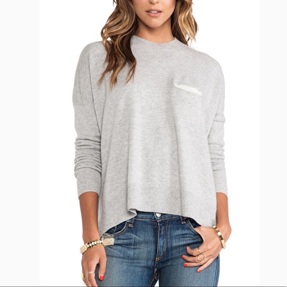 DemyLee Sweaters - DemyLee Cashmere Bennie Pocket Sweater Gray L0348